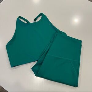 Girlfriend Collective Teal Athletic Tank and Leggings Set M